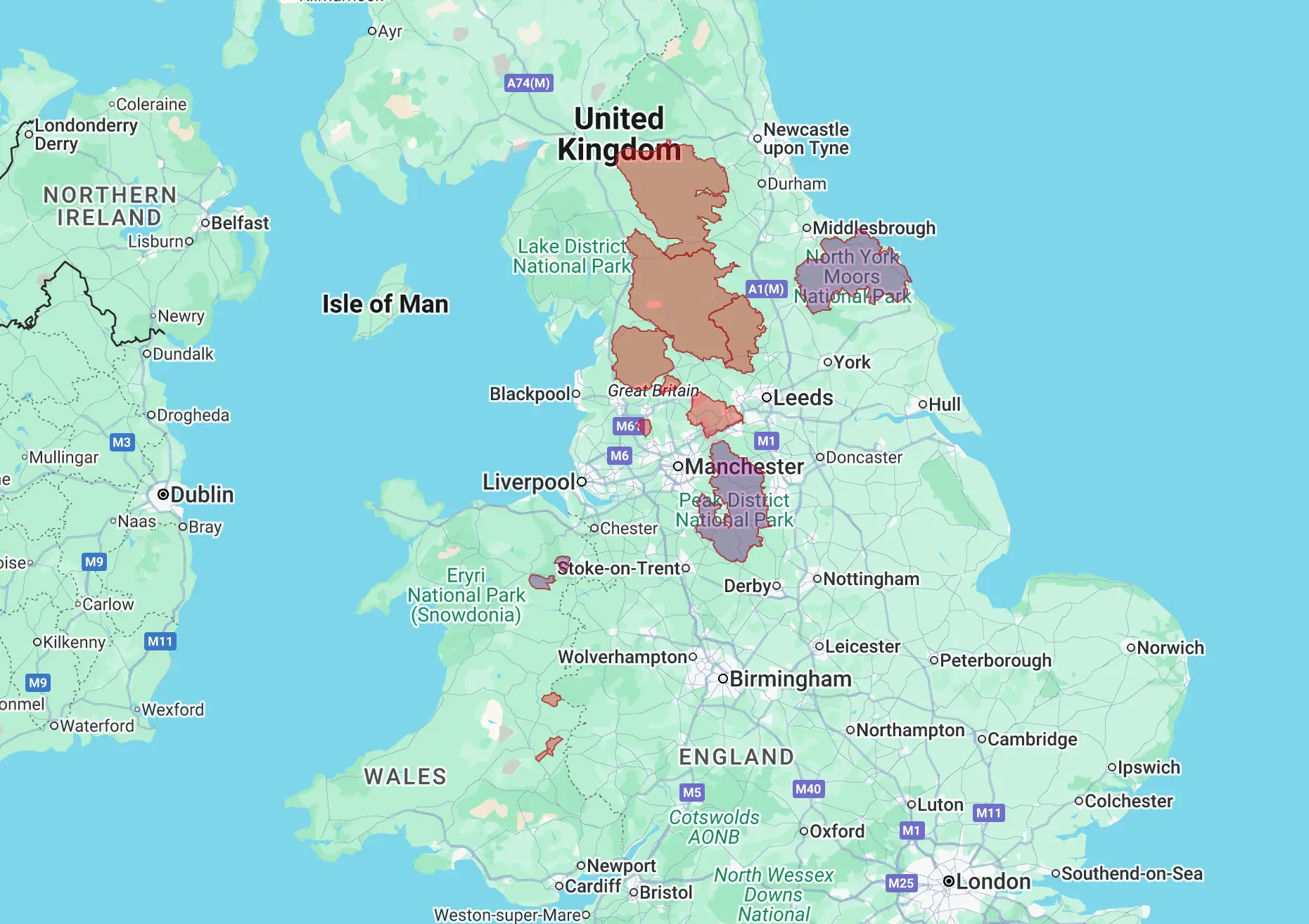 Wildfire map UK 2025 Great Briton on fire