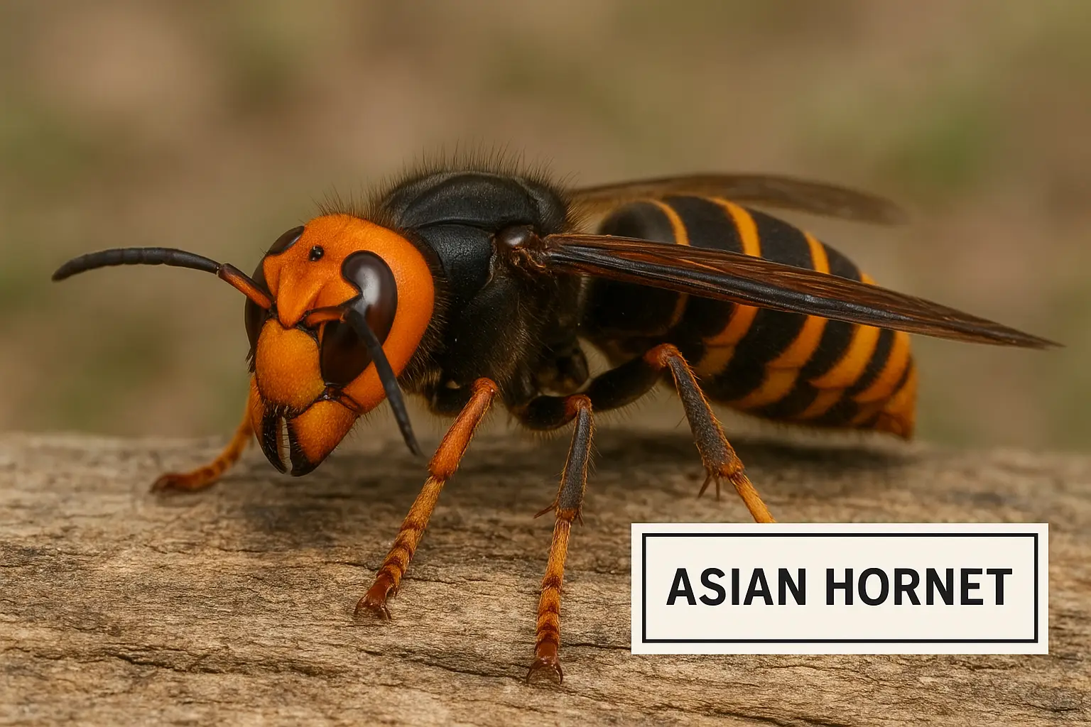 Close-up of an Asian Hornet Asian Hornet